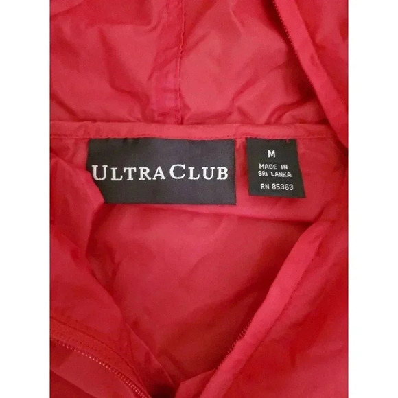 Ultra Club Hershey Take 5 Anorak Windbreaker Jacket Medium Red Pullover - Picture 4 of 4